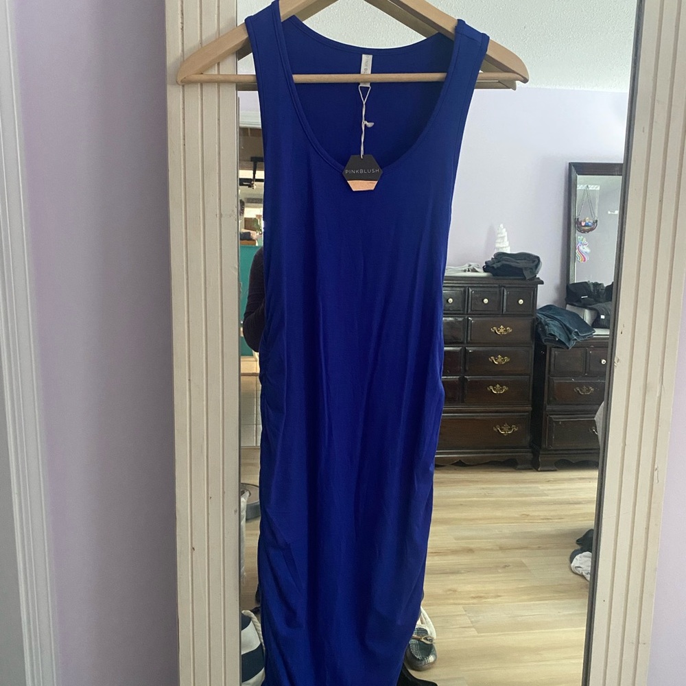maternity Royal Blue Maxi Dress pinkblush